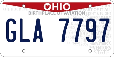 OH license plate GLA7797
