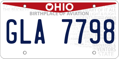 OH license plate GLA7798