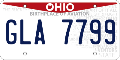 OH license plate GLA7799