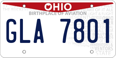 OH license plate GLA7801