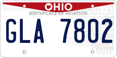 OH license plate GLA7802