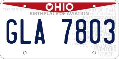 OH license plate GLA7803