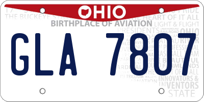 OH license plate GLA7807