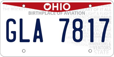 OH license plate GLA7817