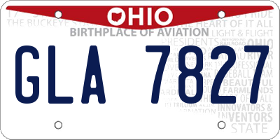 OH license plate GLA7827