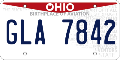 OH license plate GLA7842