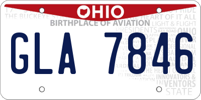 OH license plate GLA7846