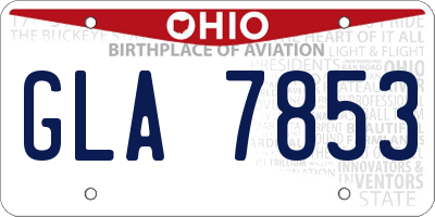OH license plate GLA7853