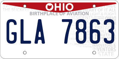 OH license plate GLA7863