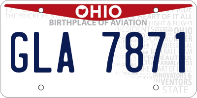 OH license plate GLA7871