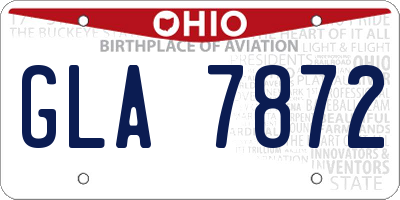OH license plate GLA7872