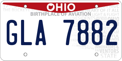 OH license plate GLA7882