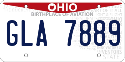 OH license plate GLA7889