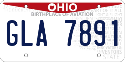 OH license plate GLA7891