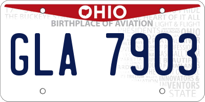 OH license plate GLA7903