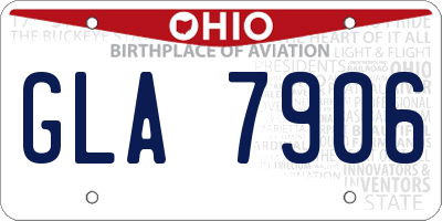 OH license plate GLA7906