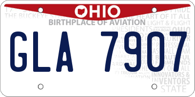 OH license plate GLA7907