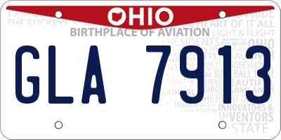 OH license plate GLA7913