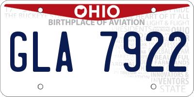 OH license plate GLA7922