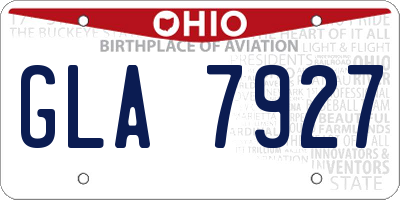 OH license plate GLA7927