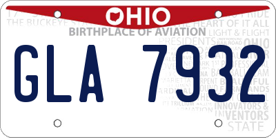 OH license plate GLA7932