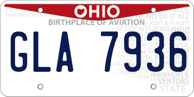 OH license plate GLA7936