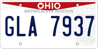 OH license plate GLA7937