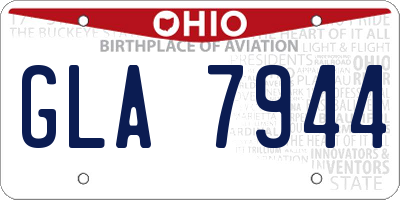 OH license plate GLA7944