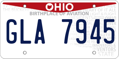 OH license plate GLA7945