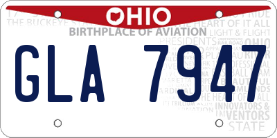 OH license plate GLA7947
