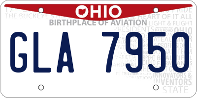 OH license plate GLA7950