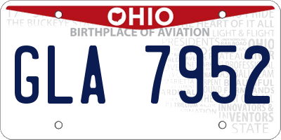 OH license plate GLA7952