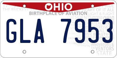 OH license plate GLA7953