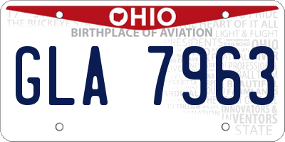 OH license plate GLA7963