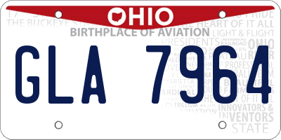 OH license plate GLA7964