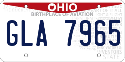 OH license plate GLA7965