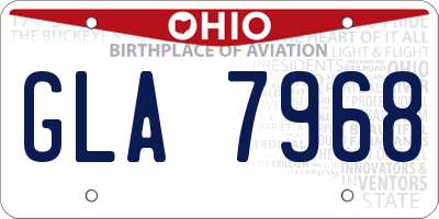 OH license plate GLA7968
