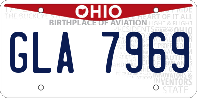 OH license plate GLA7969