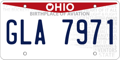 OH license plate GLA7971