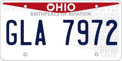 OH license plate GLA7972