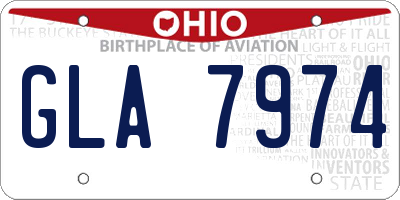 OH license plate GLA7974
