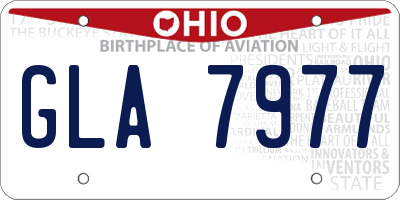 OH license plate GLA7977