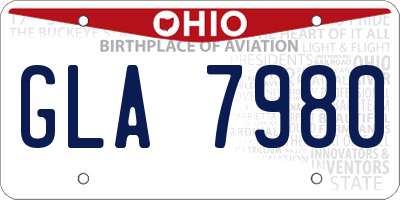 OH license plate GLA7980