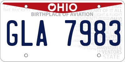 OH license plate GLA7983