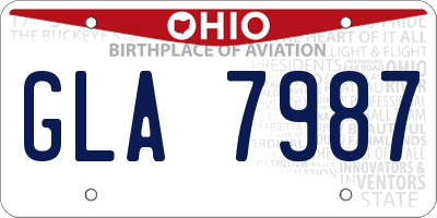 OH license plate GLA7987