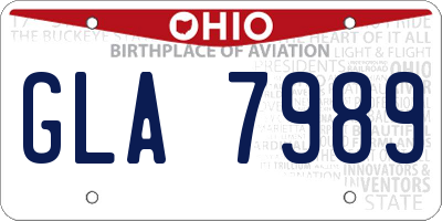 OH license plate GLA7989