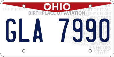 OH license plate GLA7990