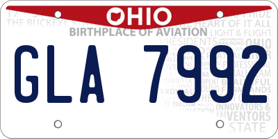 OH license plate GLA7992