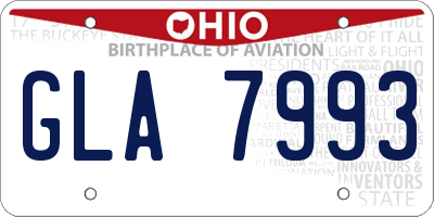 OH license plate GLA7993