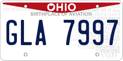 OH license plate GLA7997